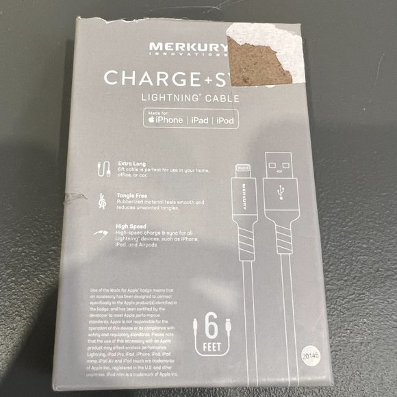 NWB MERKURY 6 ft Charge and Sync Lightning Cable - Picture 4 of 7